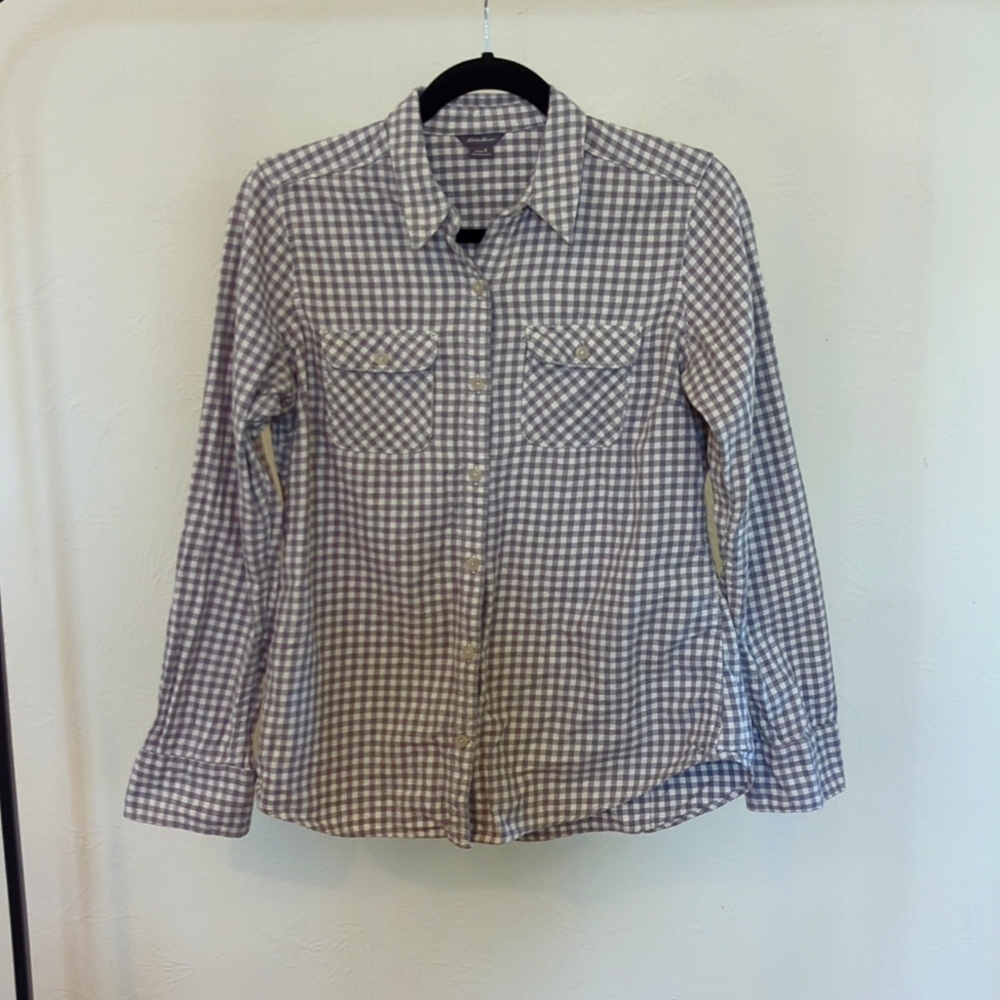 Eddie Bauer Grey buffalo check Flannel Size Small